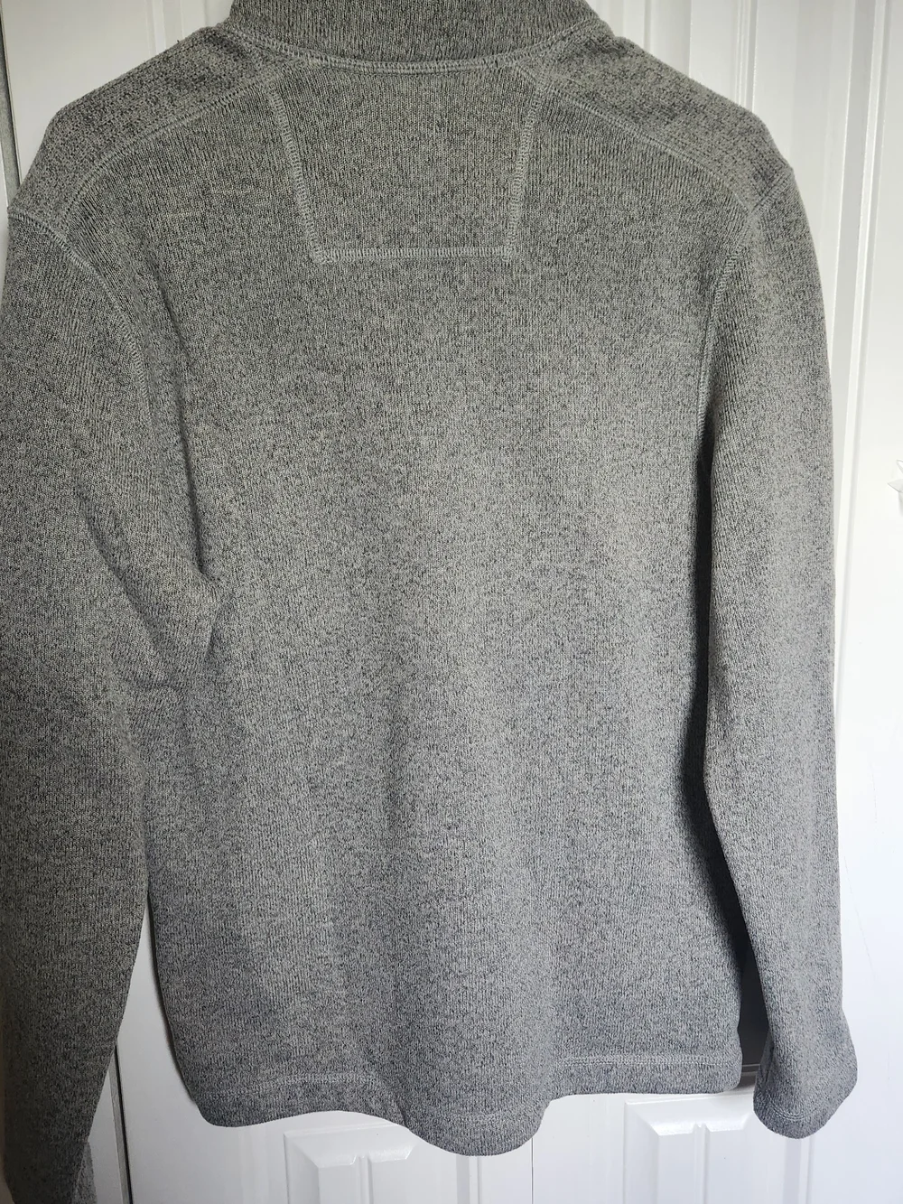 G.H. Bass & Co Gray Marl Quarter Button Pullover Textured Knit Exterior Size S